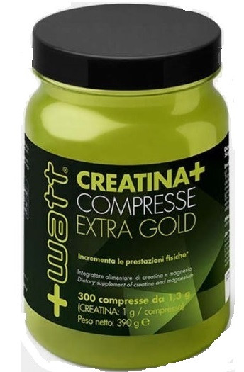 + Watt - Creatina+compresse Qualità ExtraGold 300 cpr, Gluten Free