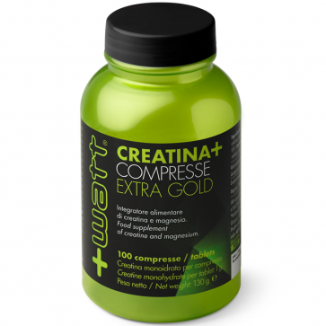 + Watt - Creatina+compresse Qualità ExtraGold 100 cpr, Gluten Free