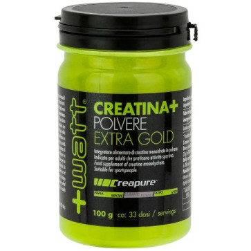 + Watt - Creatina+ polvere Qualità ExtraGold 100 g, Gluten Free
