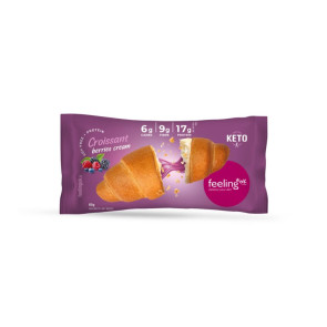 Feeling Ok Croissant + Protein 65 g Ripieno di crema ai Frutti di Bosco