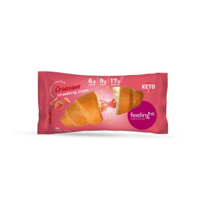 Feeling Ok Croissant + Protein 65 g Ripieno di crema alla Fragola