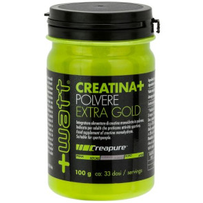 + Watt - Creatina+ polvere Qualità ExtraGold 100 g, Gluten Free