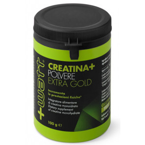 + Watt - Creatina+ polvere Qualità ExtraGold 100 g, Gluten Free